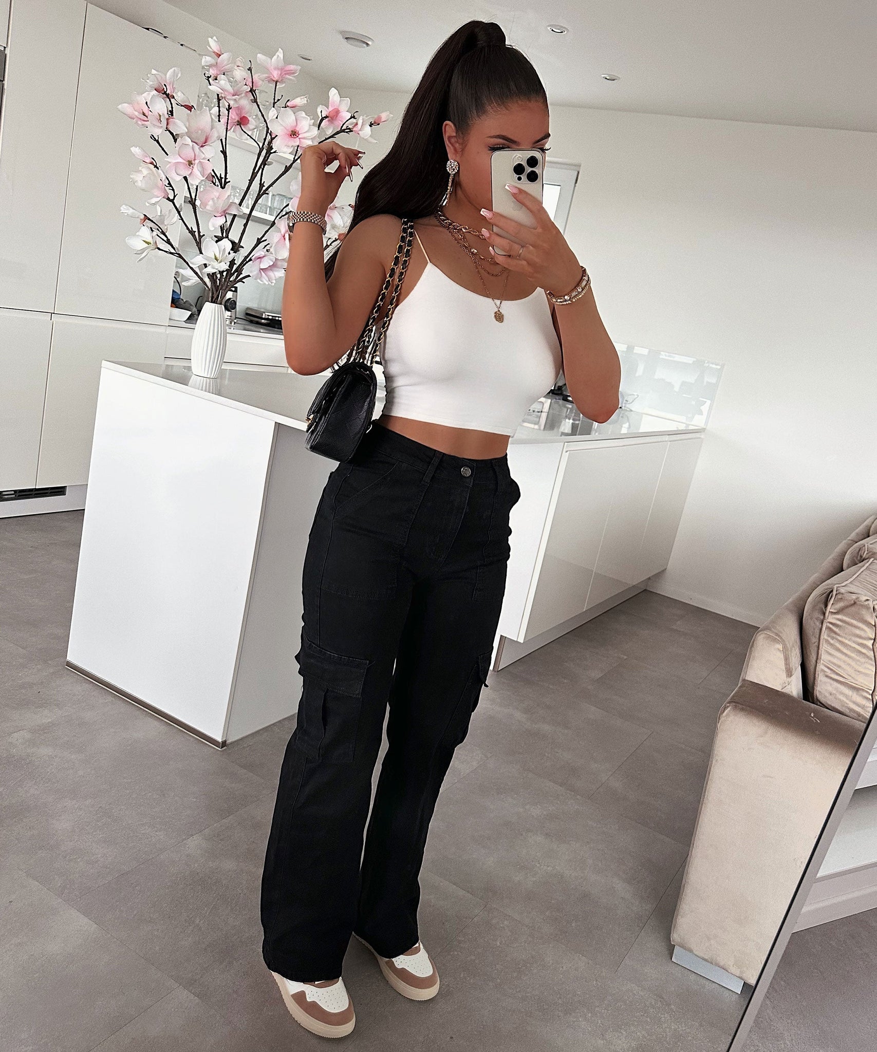 Stretch Cargojeans Palmira Schwarz