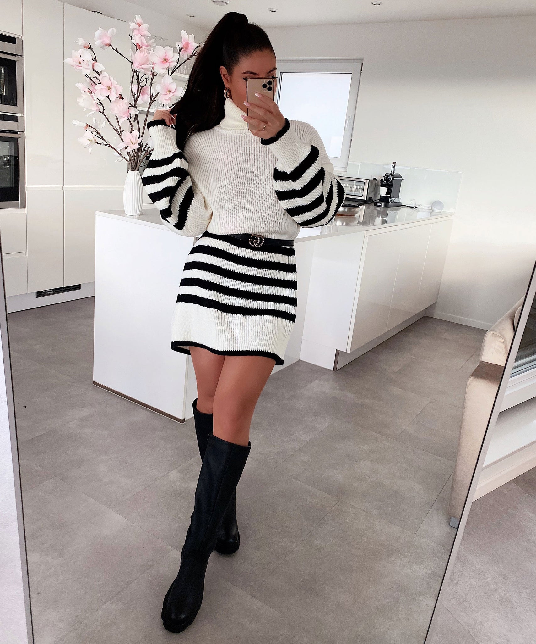 Strickkleid Margarethe Weiß