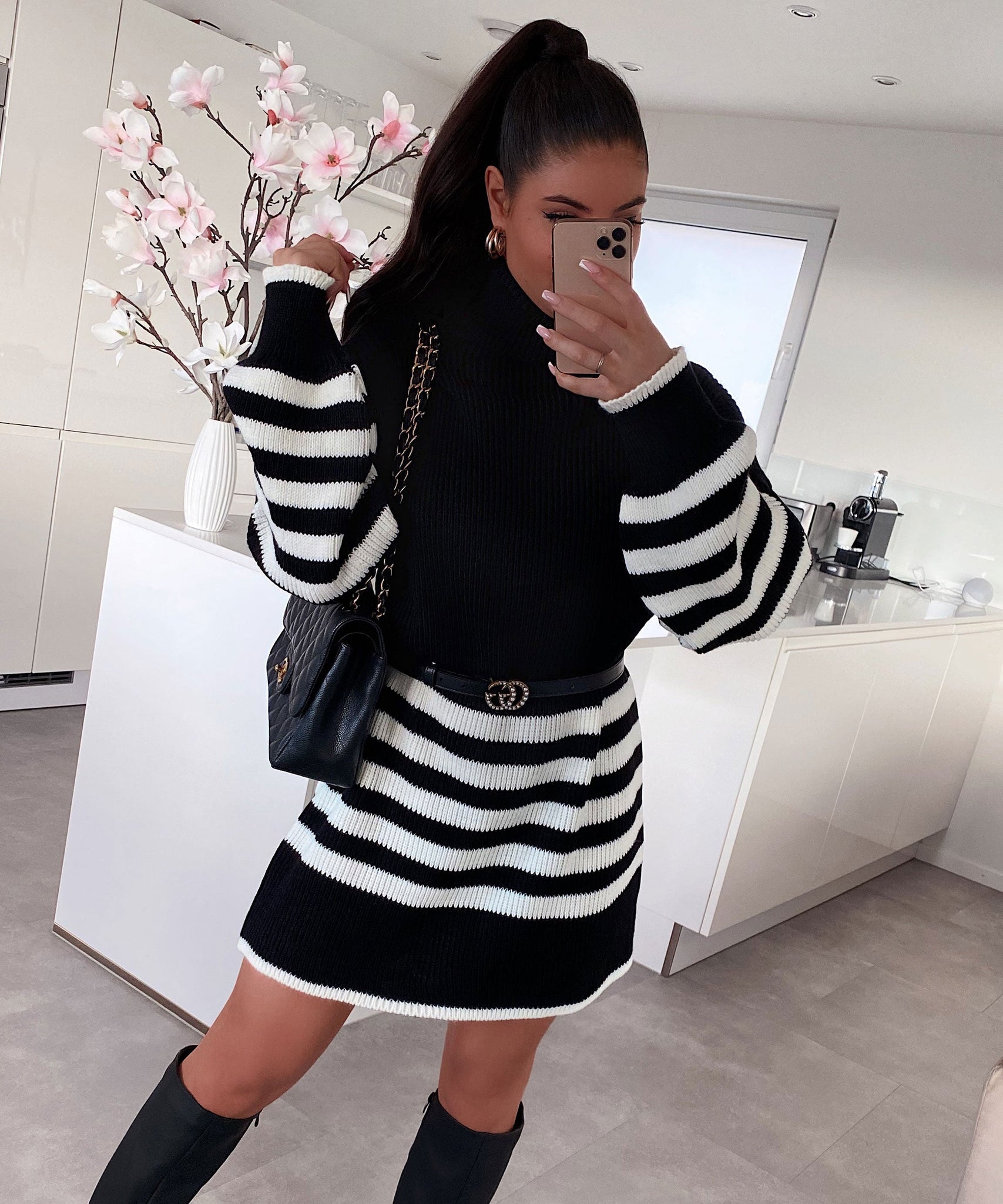 Strickkleid Margarethe Schwarz