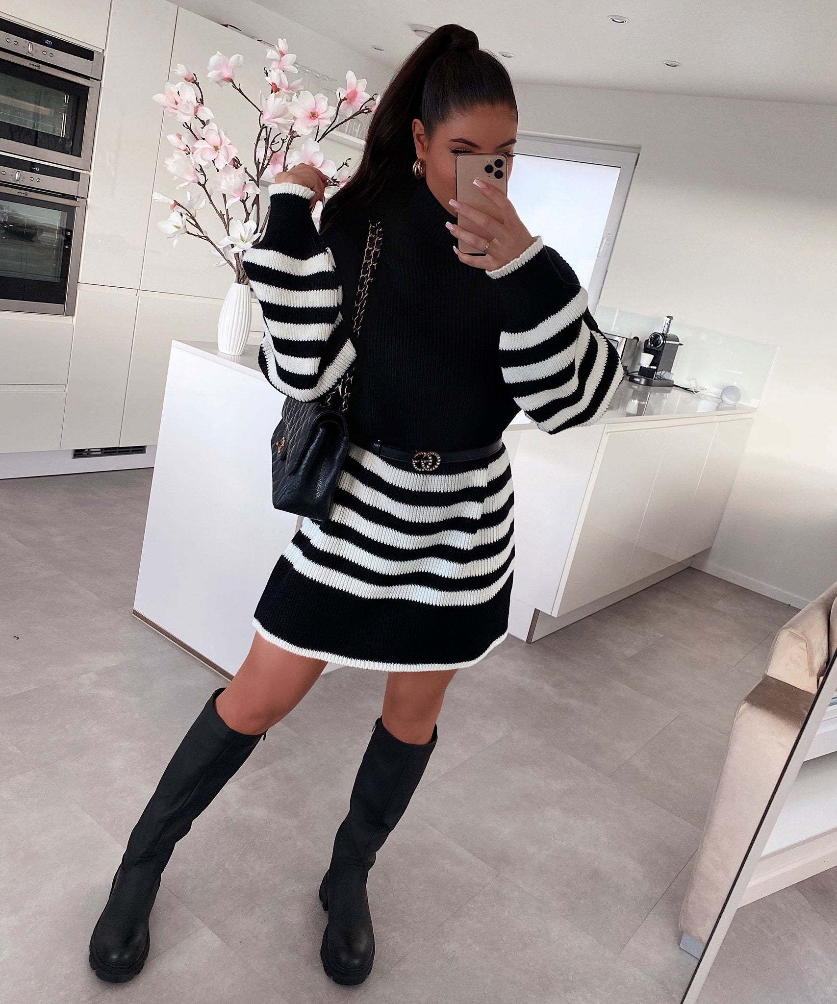 Strickkleid Margarethe Schwarz