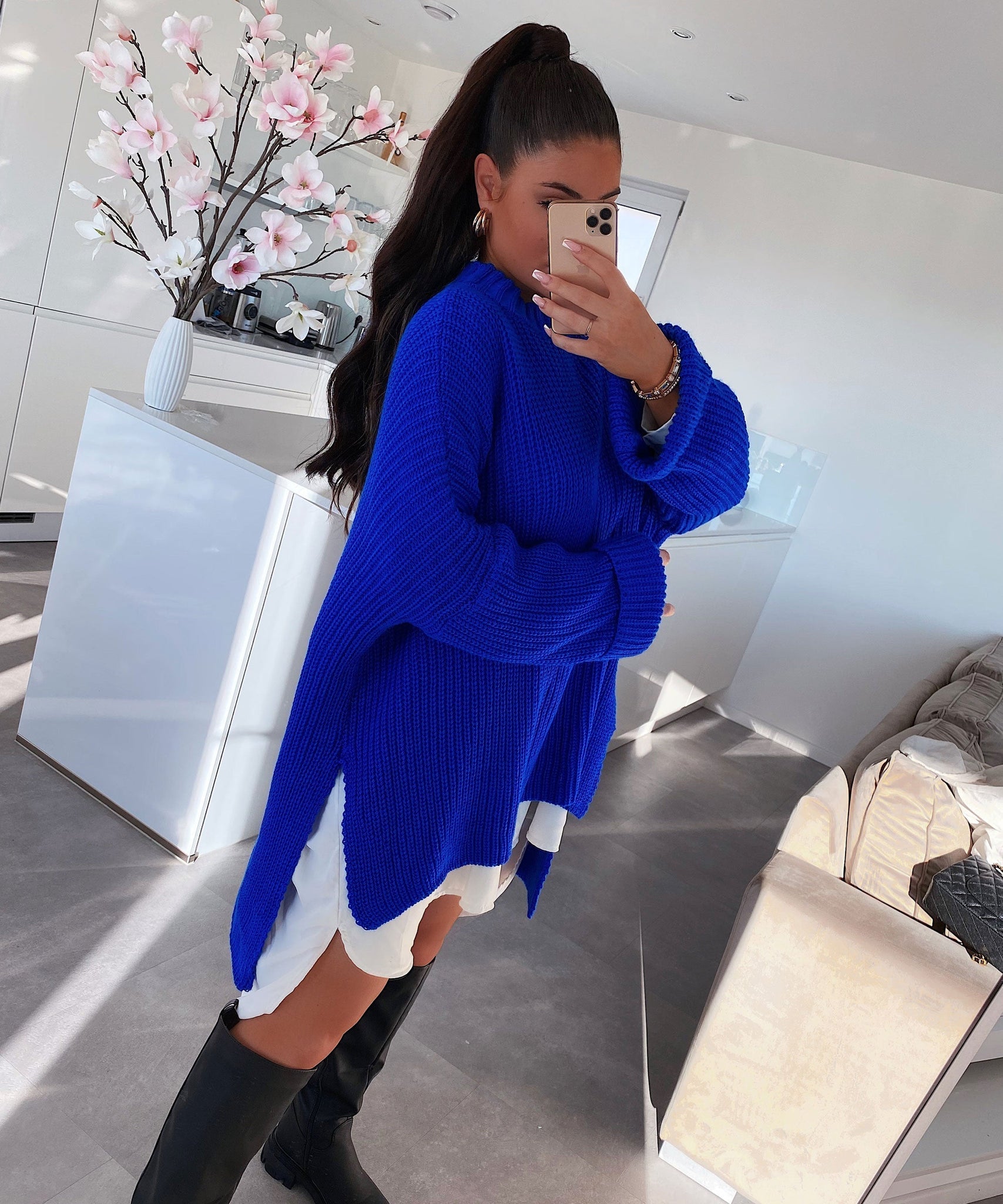 Oversize Pullover Elsa Royalblau