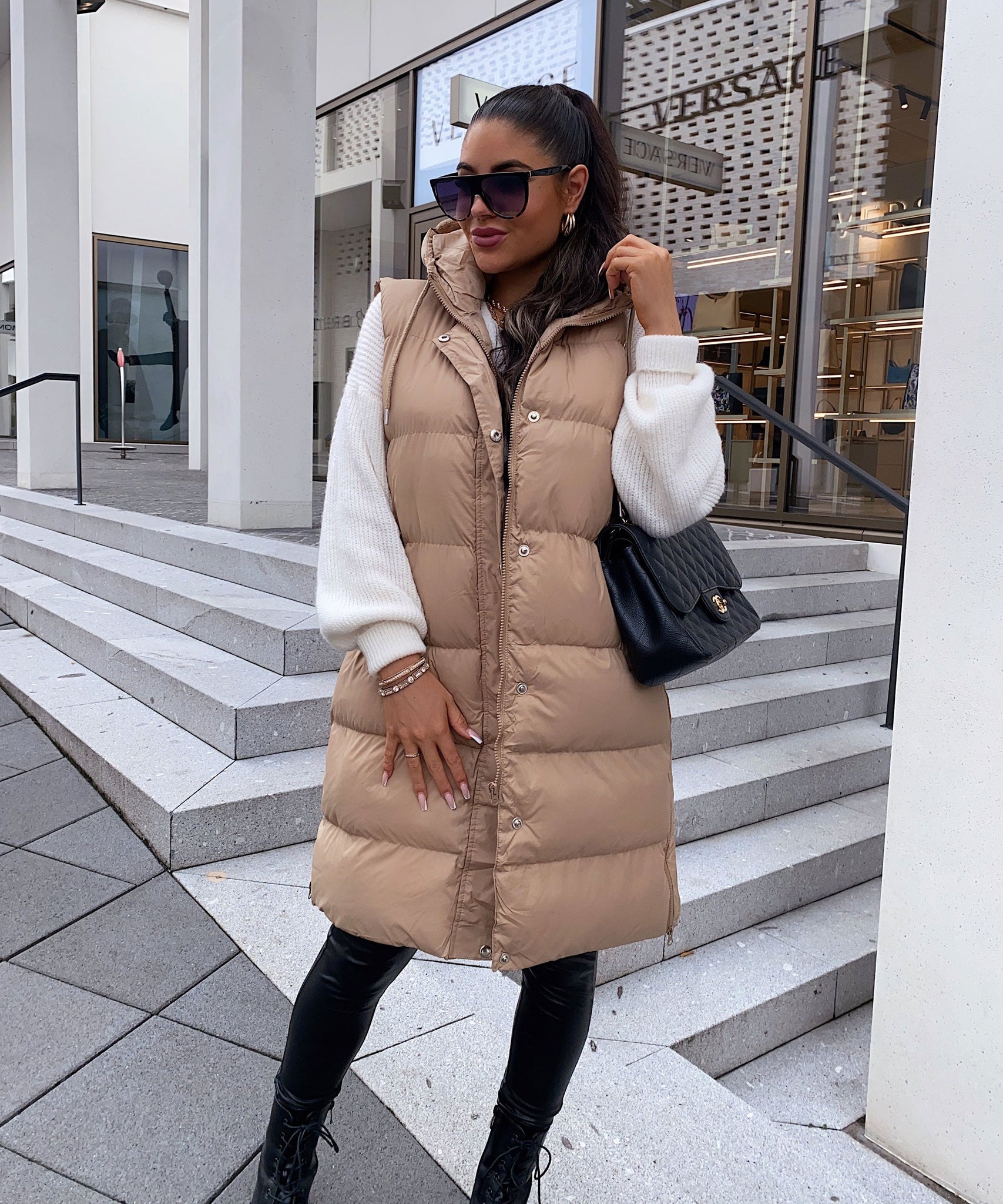 Weste Megan Lang Camel