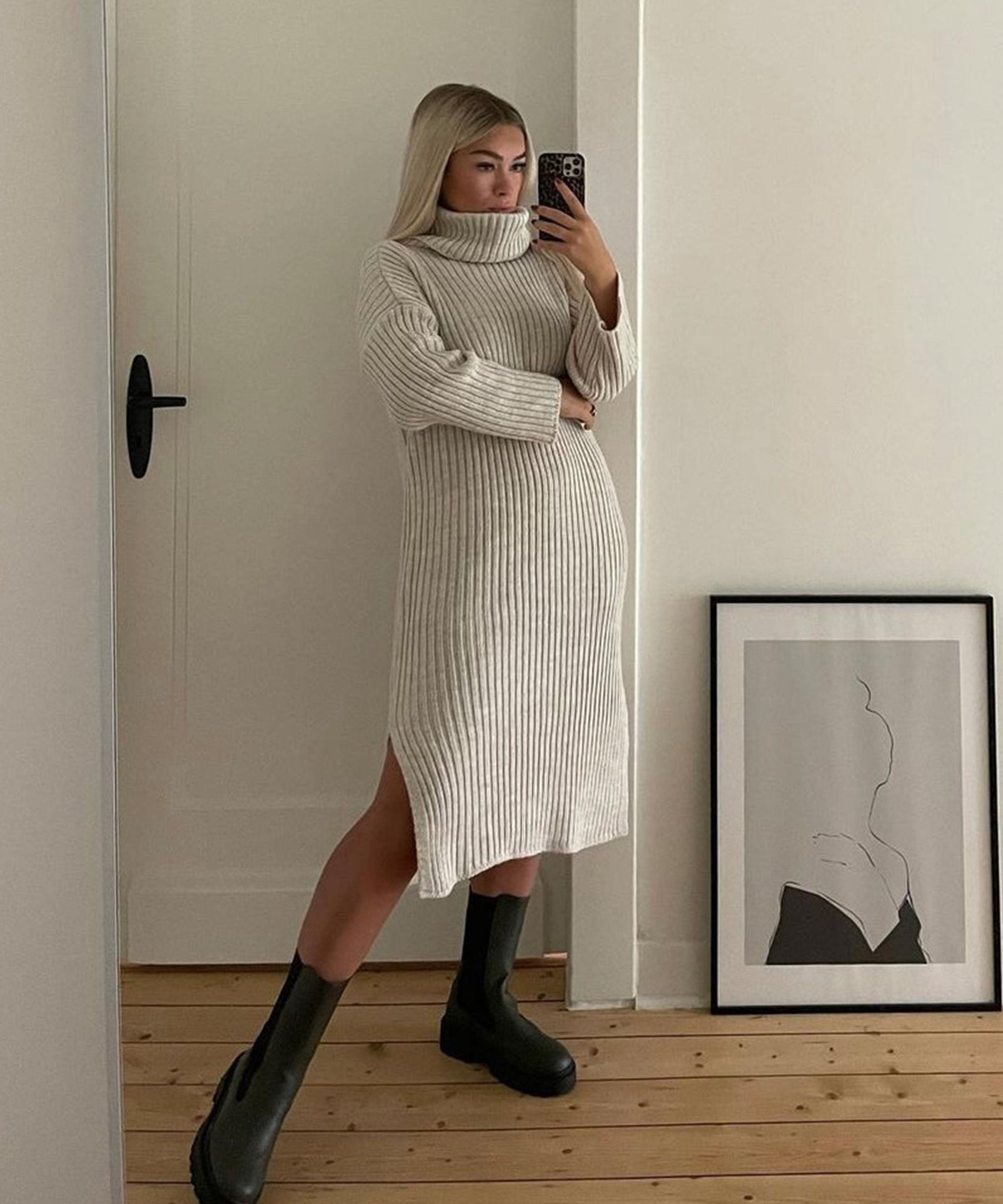 Strickkleid Rowan Beige