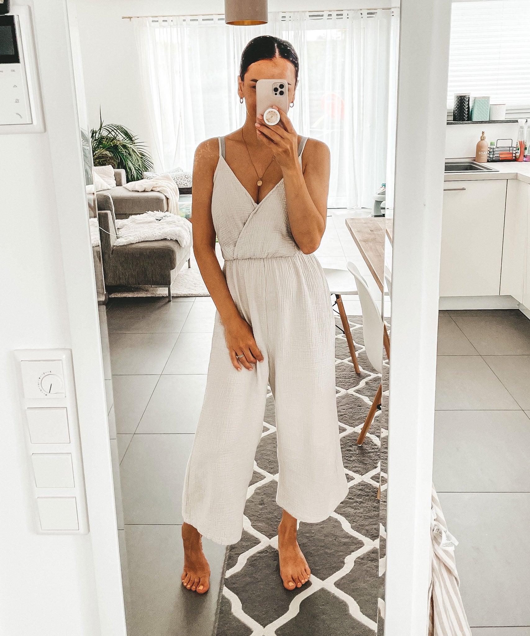 Musselin Jumpsuit Valeria Beige