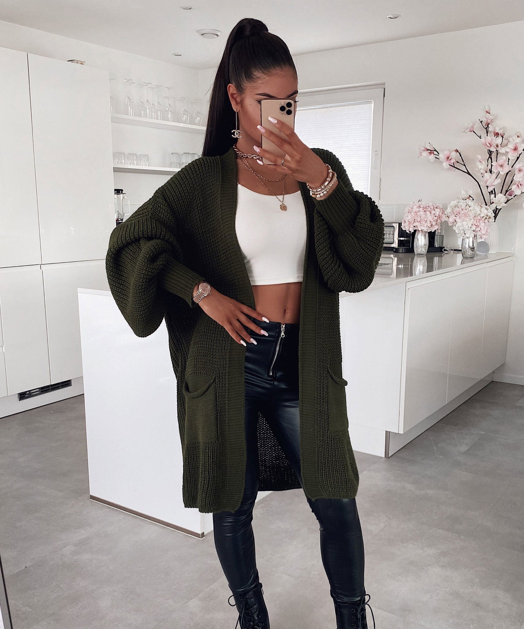 Cardigan Leilani Kurz Khaki